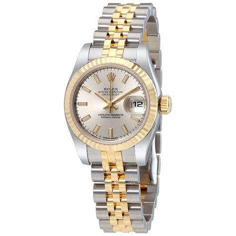 rolex silver and gold womens|Rolex lady Datejust 18k gold.